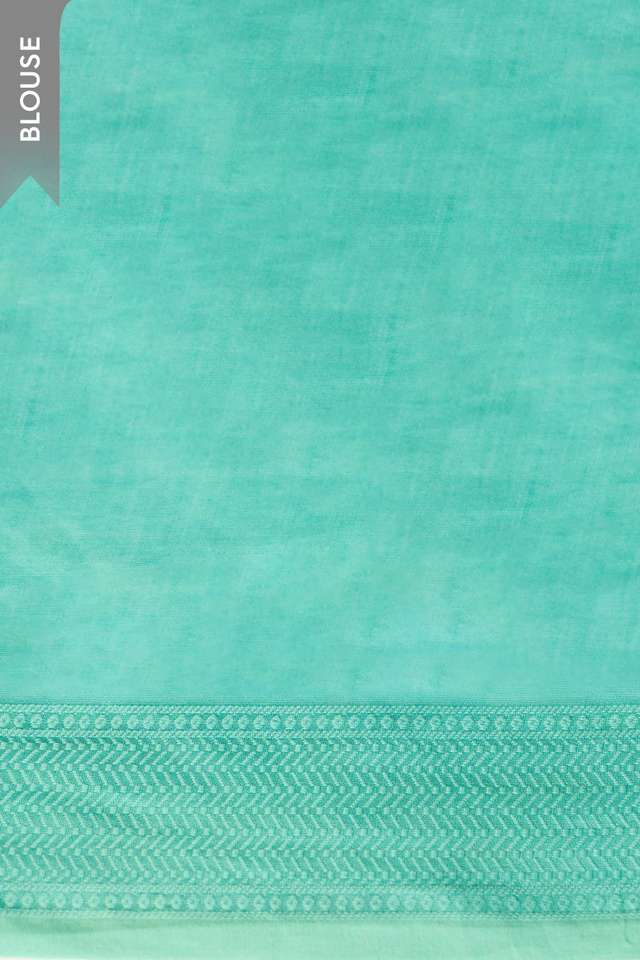 Light Blue Screen Print Mukaish Pure Silk Cotton Saree thumbnail image number null