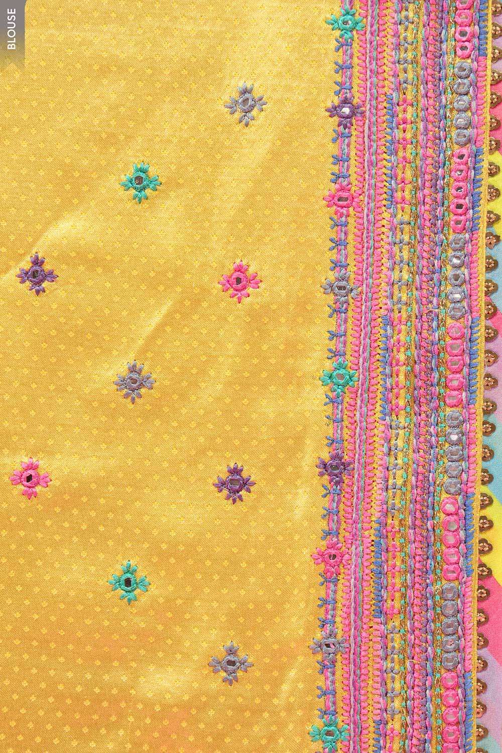 Multi Viscose Organza Embroidered Sequin Saree image number null