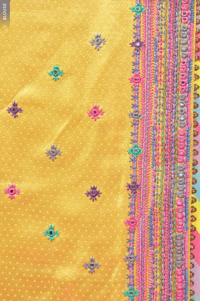 Multi Viscose Organza Embroidered Sequin Saree thumbnail image number null