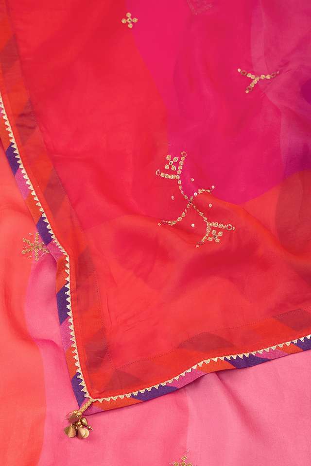 Multi Viscose Organza Embroidered Saree thumbnail image number null