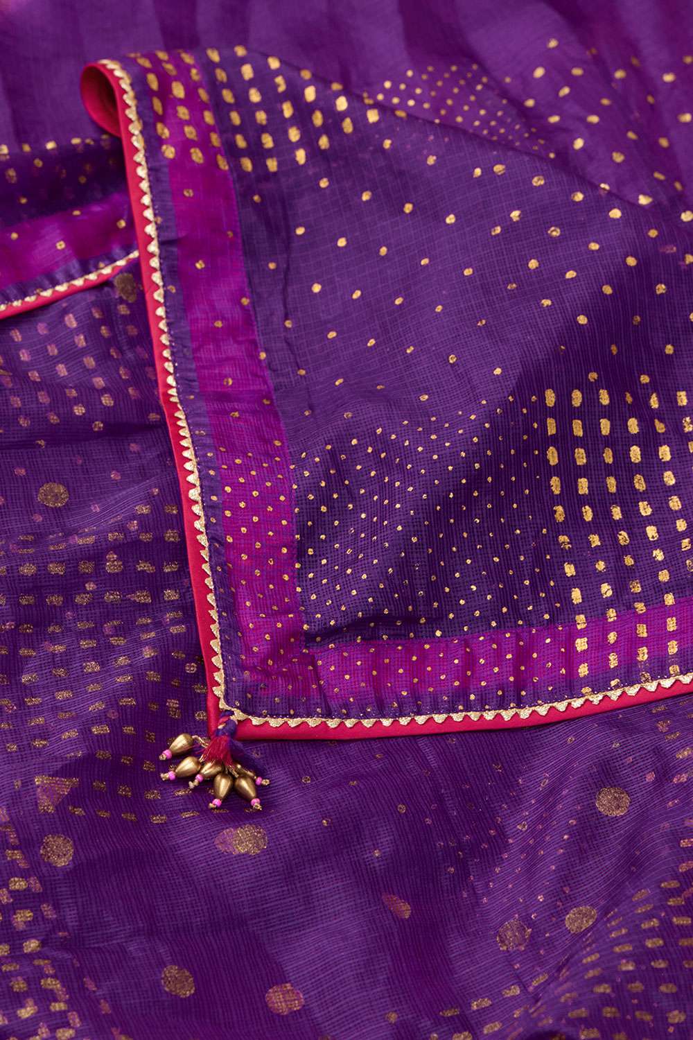 Purple Pure Silk Kota Embroidered Saree image number null