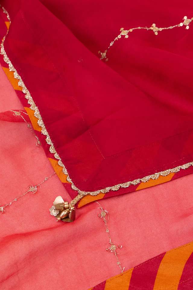 Orange Viscose Organza Embroidered Saree thumbnail image number null