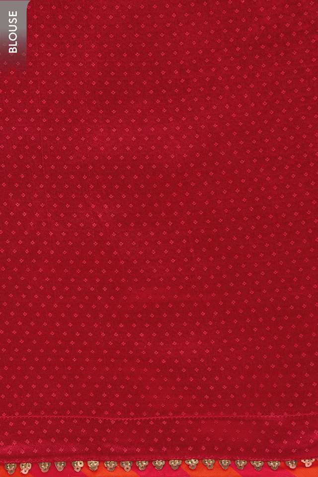 Red Viscose Organza Gota Patti Embroidered Saree thumbnail image number null