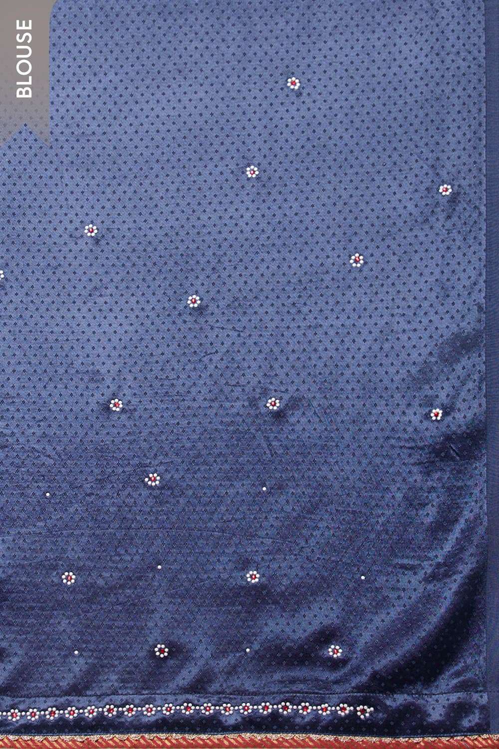 Blue Viscose Tissue Embroidered Saree image number null