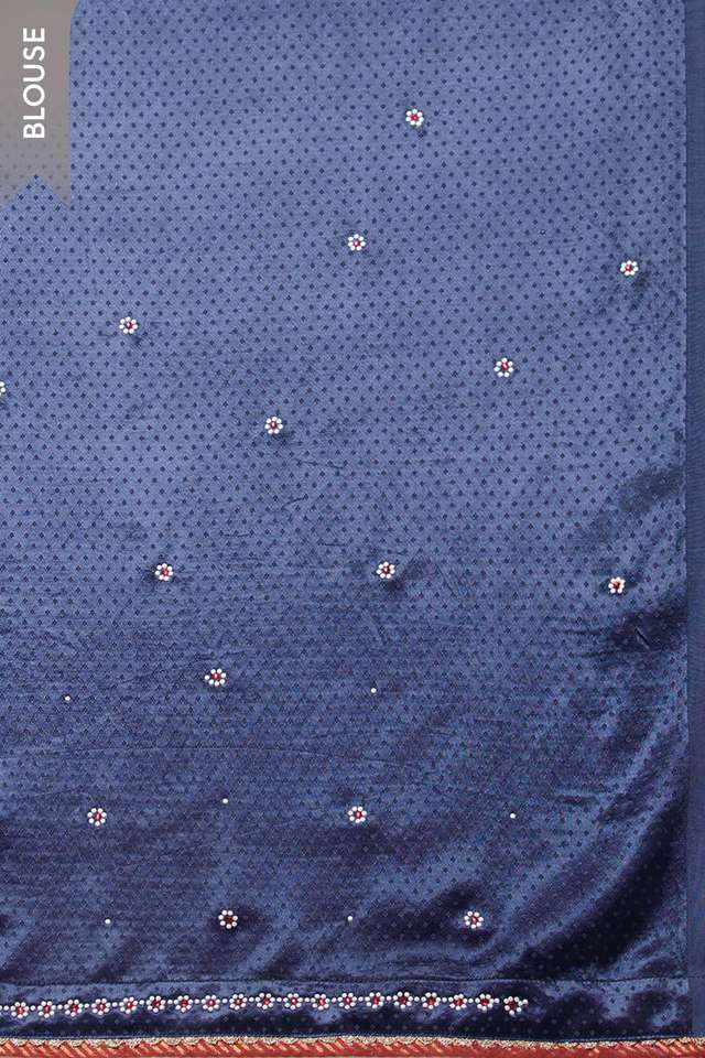 Blue Viscose Tissue Embroidered Saree thumbnail image number null