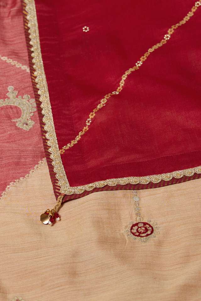 Orange Printed Silk Muga Saree thumbnail image number null