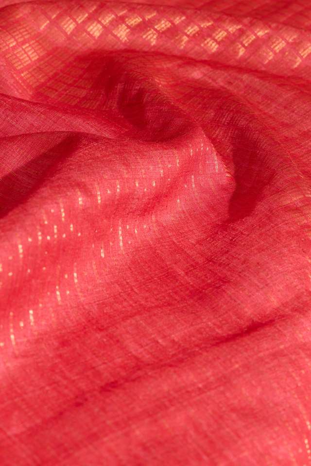Red Chattisgarh Woven Pure Tussar Silk Saree thumbnail image number null