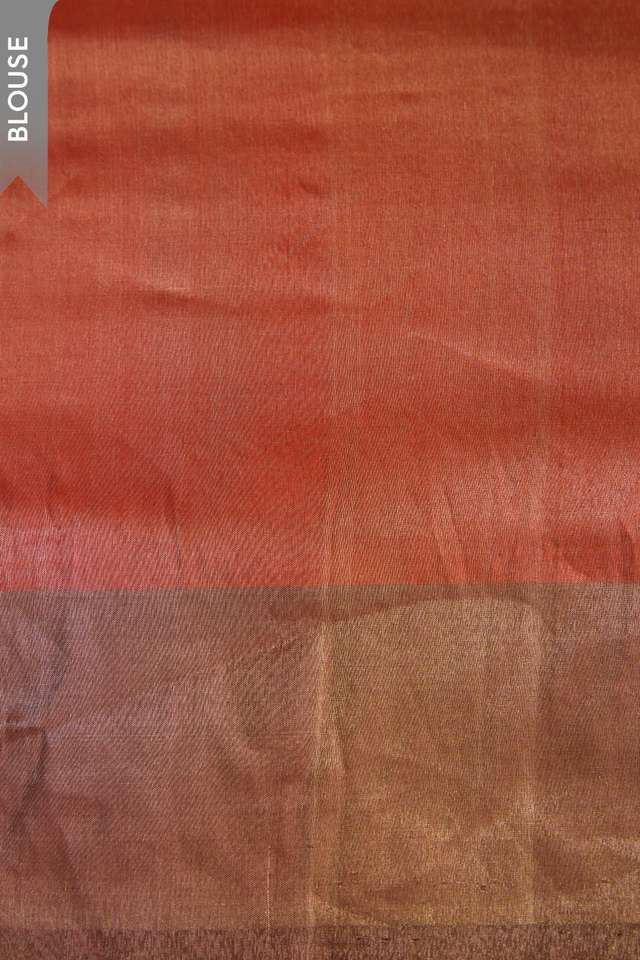 Dark Orange Pure Silk Cutwork Banarasi Saree thumbnail image number null