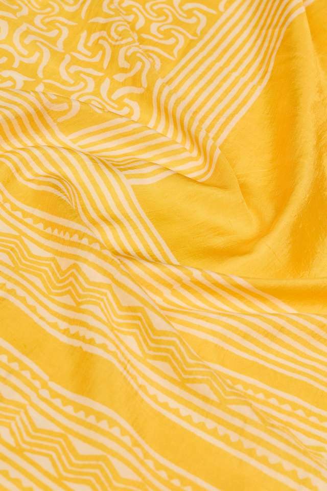 Light Yellow Murshidabad Block Printed Pure Silk Saree thumbnail image number null