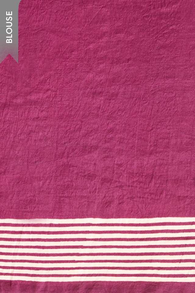 Dark Violet Murshidabad Block Printed Pure Silk Saree thumbnail image number null