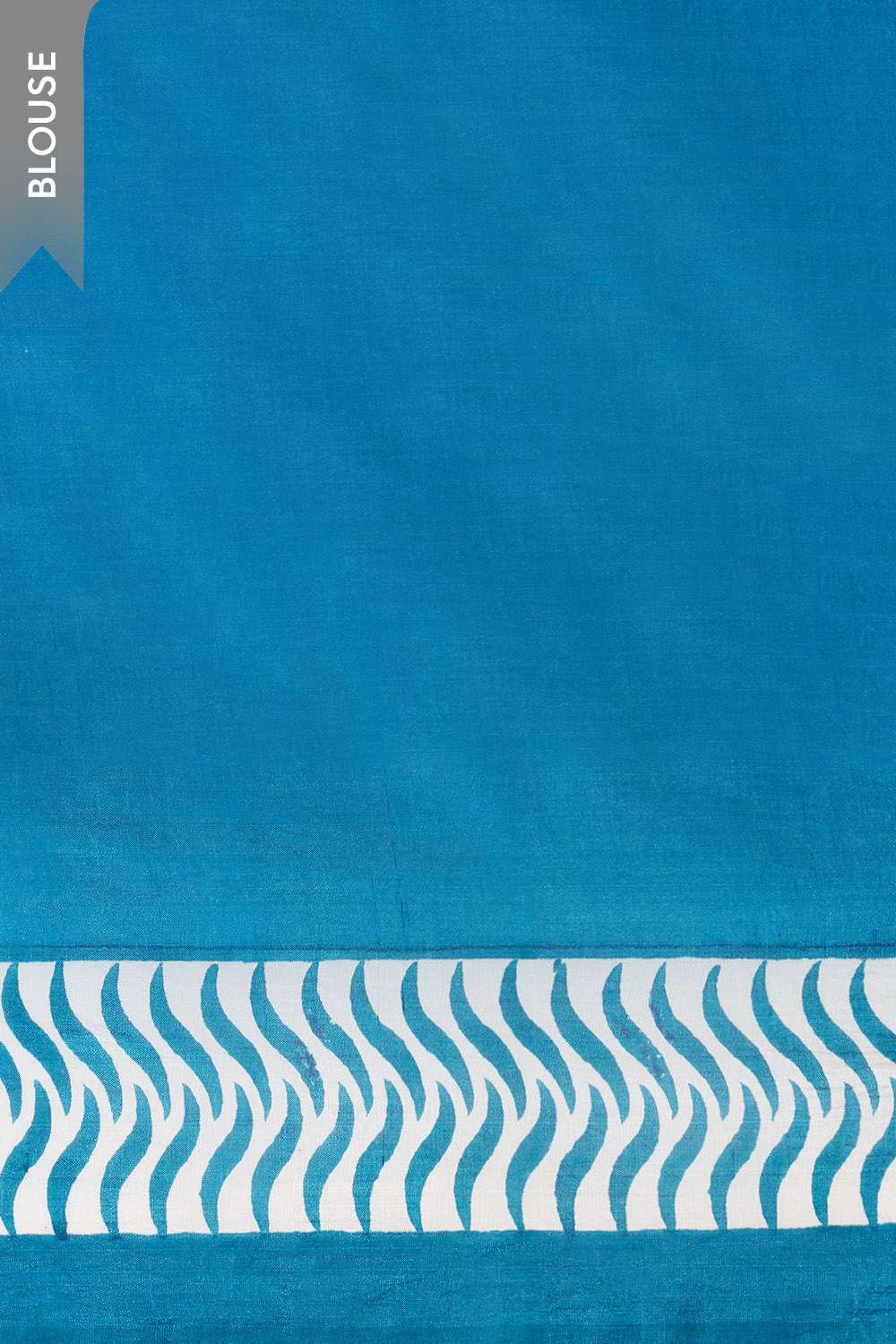 Blue Murshidabad Block Printed Pure Silk Saree image number null
