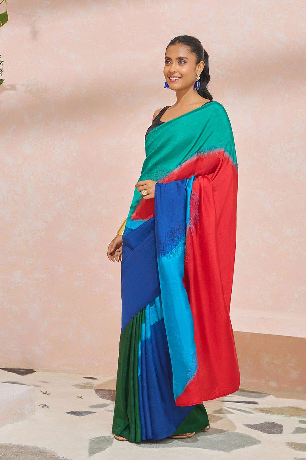 Multi Murshidabad Pure Silk Hand Painted Saree image number null