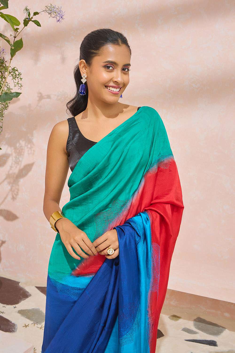 Multi Murshidabad Pure Silk Hand Painted Saree image number null