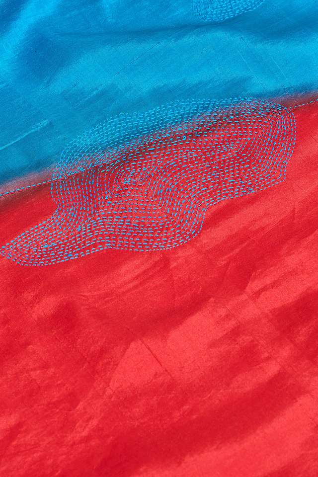 Multi Murshidabad Pure Silk Hand Painted Saree thumbnail image number null