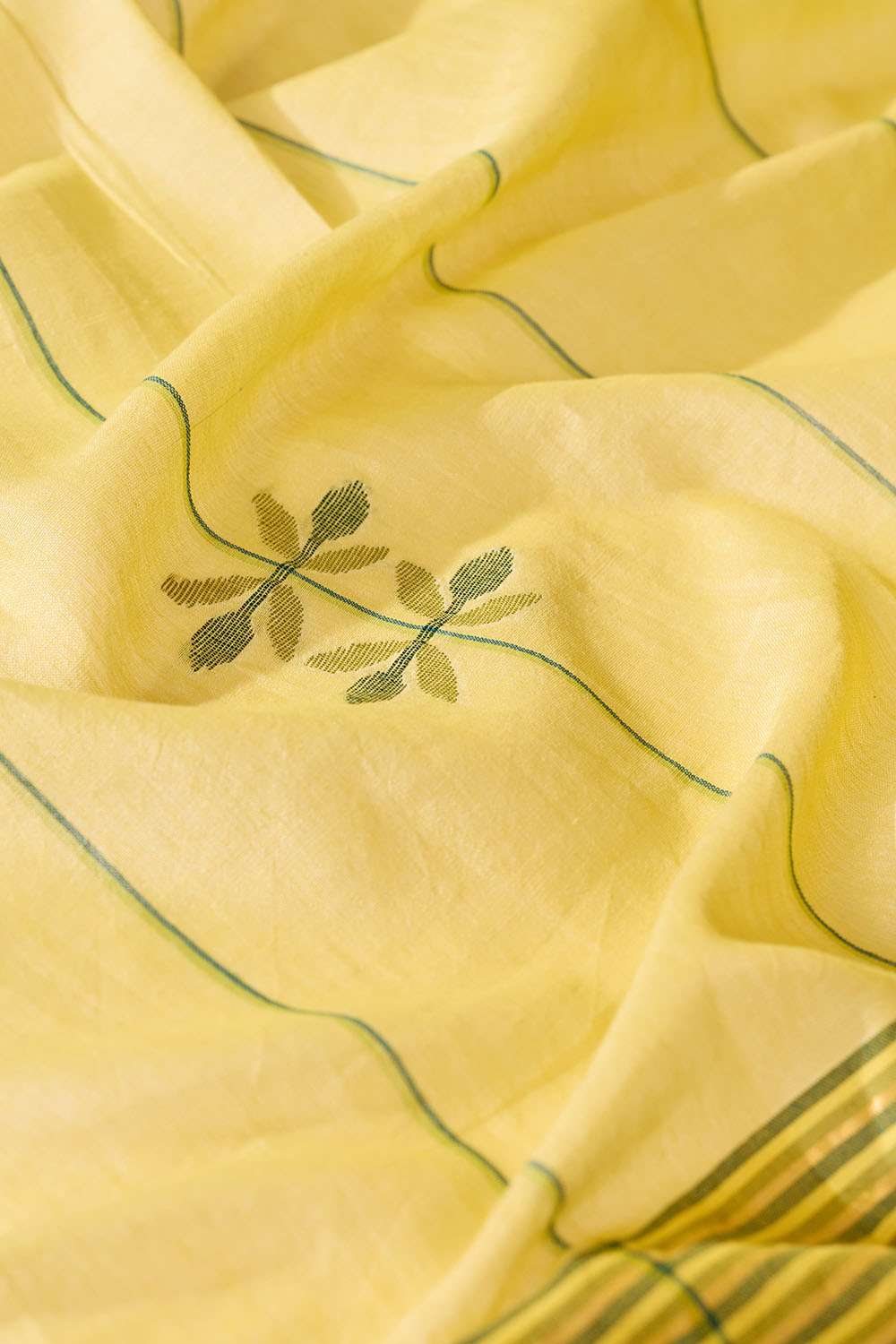 Light Yellow Bengal Pure Cotton Jamdani Saree image number null