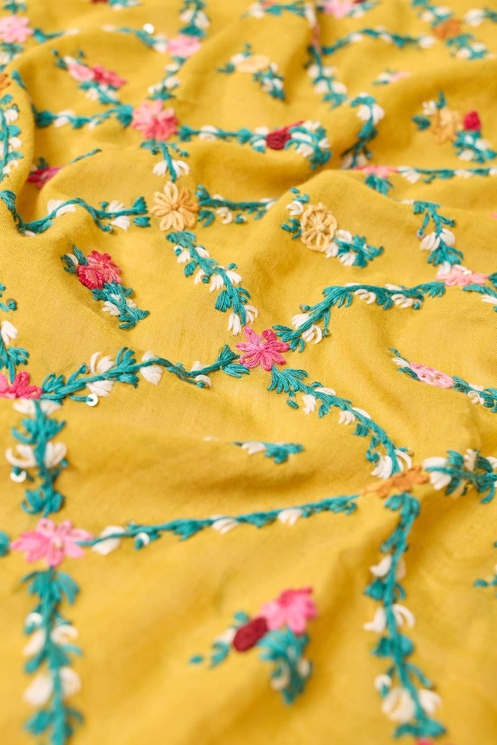 Light Green Bengal Pure Cotton Embroidered Saree image number null