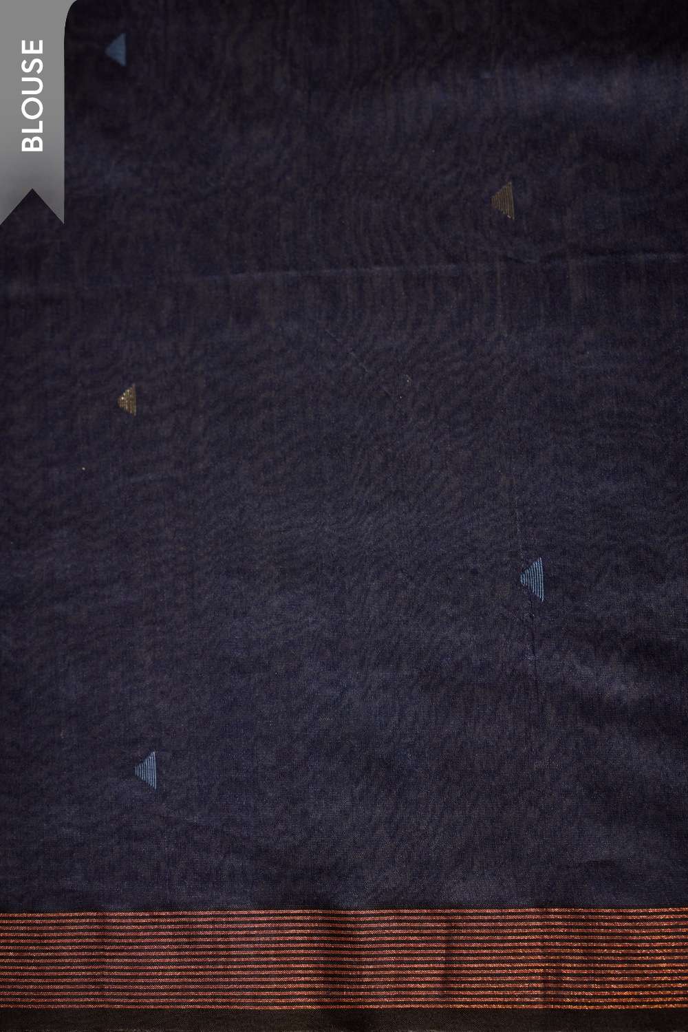 Dark Blue Bengal Pure Silk Cotton Jamdani Saree image number null
