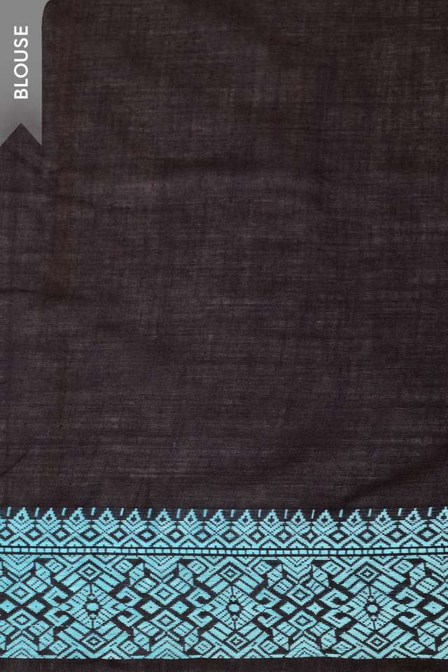 Black Assam Woven Modal Eri Saree thumbnail image number null