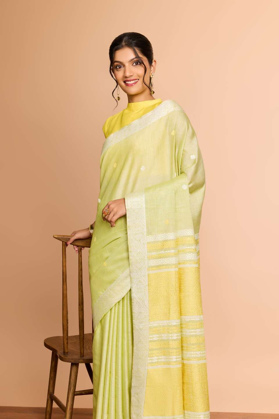 Light Green Assam Woven Modal Eri Saree