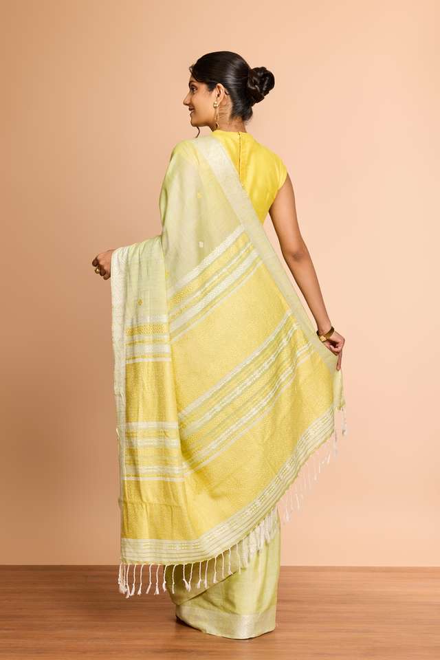 Light Green Assam Woven Modal Eri Saree thumbnail image number null