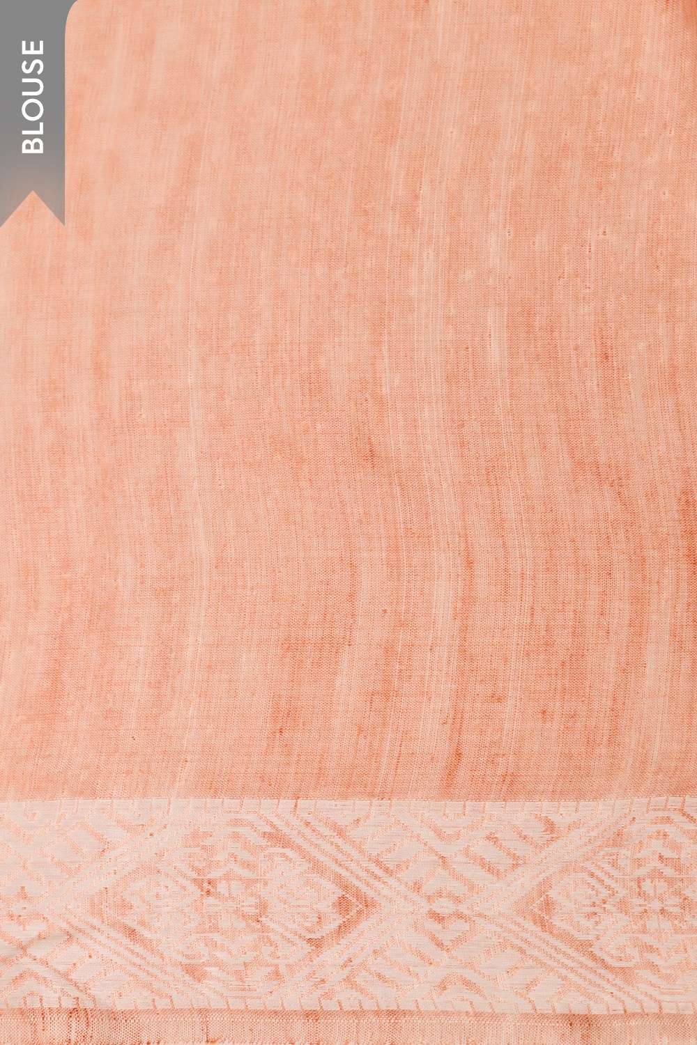 Light Orange Assam Woven Modal Eri Saree image number null