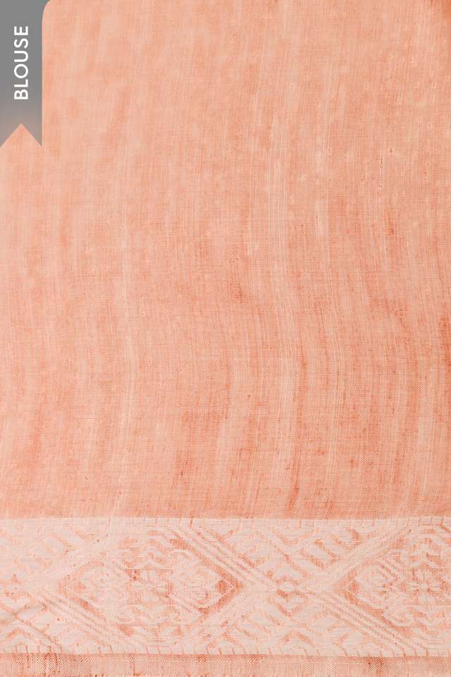 Light Orange Assam Woven Modal Eri Saree thumbnail image number null