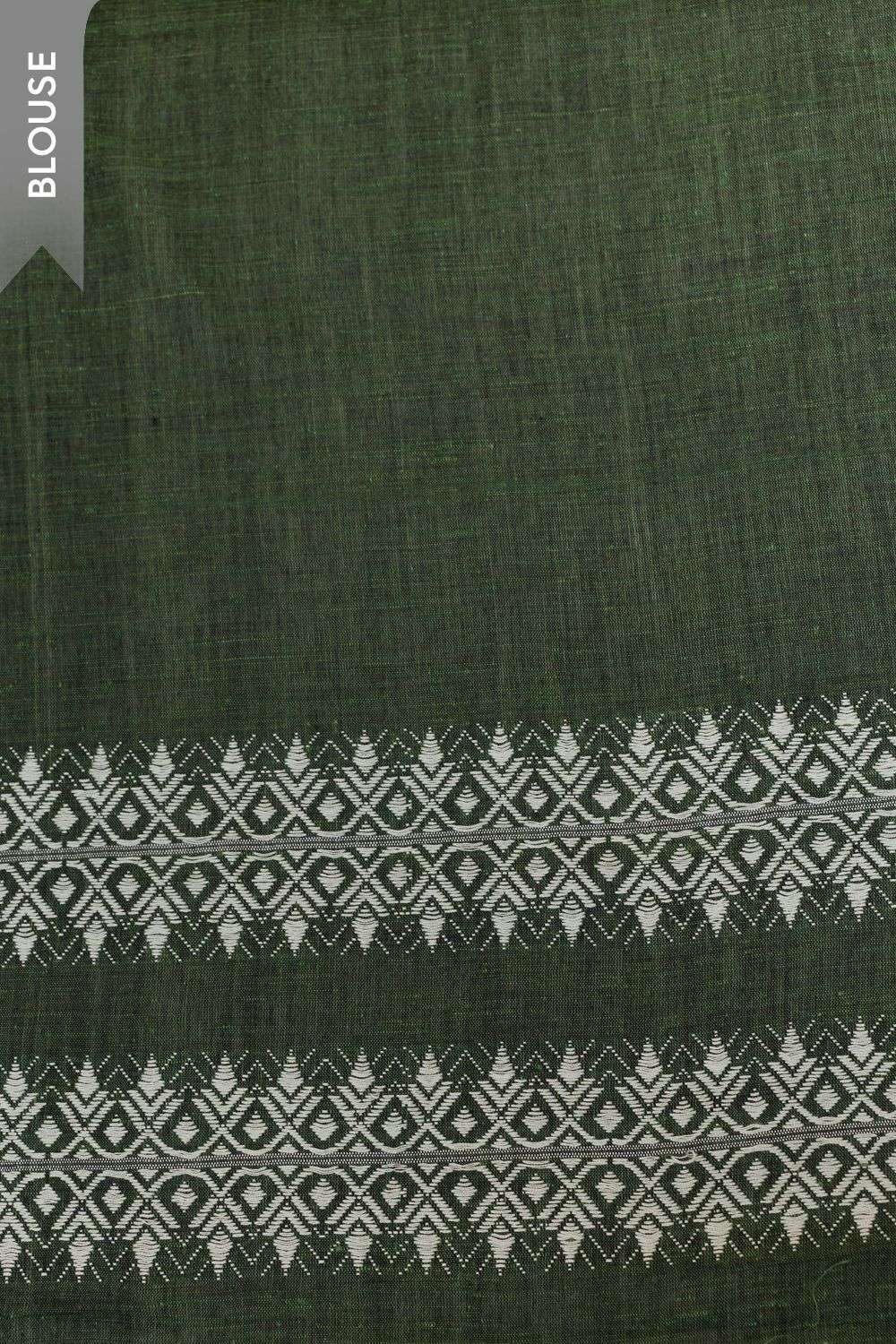 Green Assam Woven Modal Eri Saree image number null