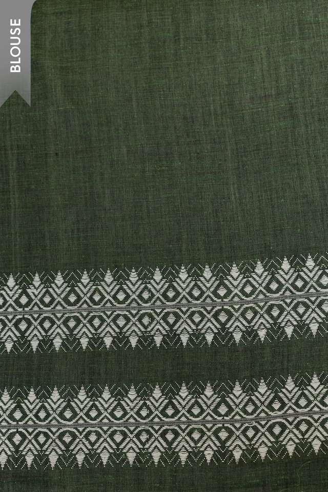 Green Assam Woven Modal Eri Saree thumbnail image number null