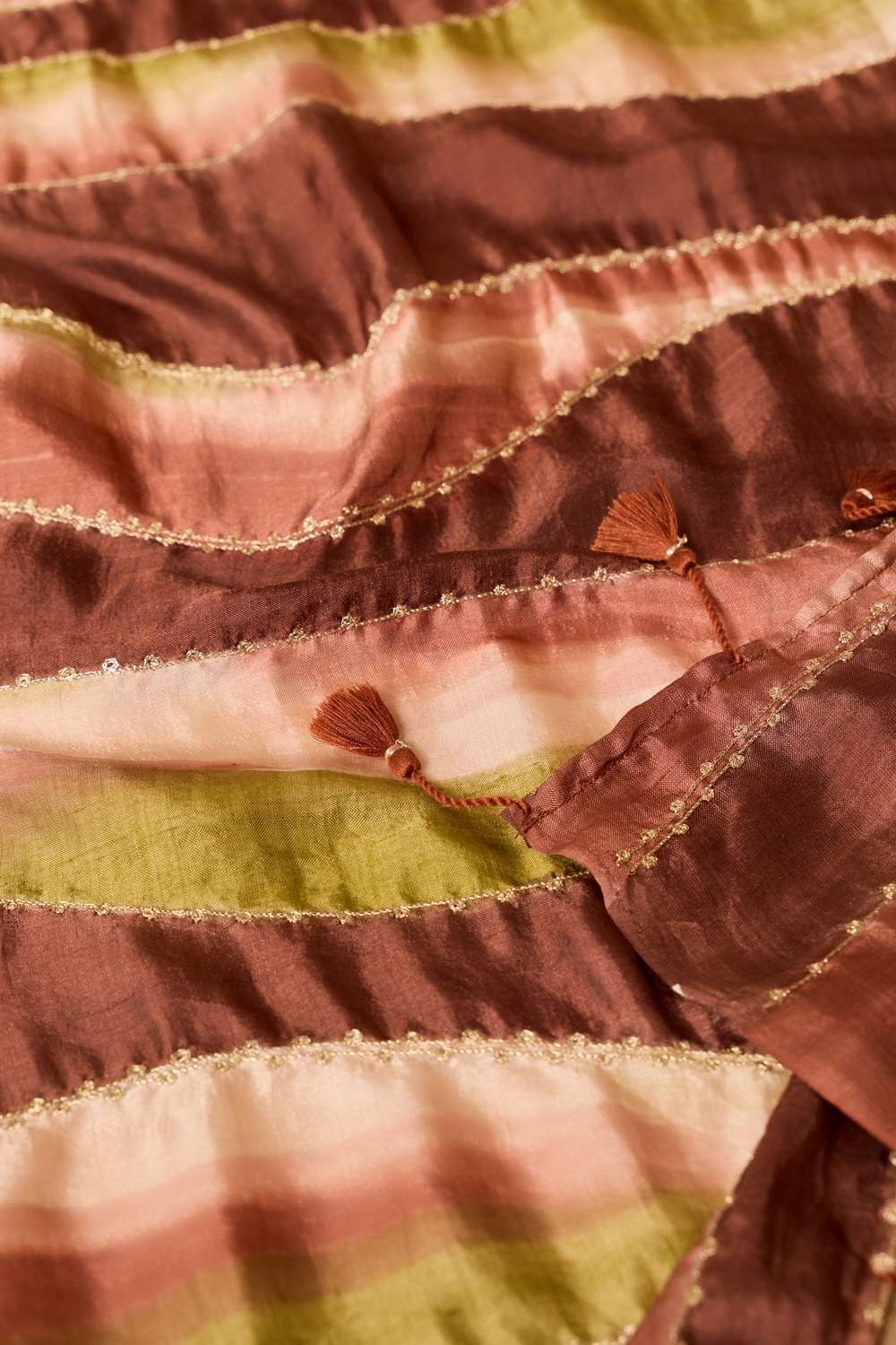 Brown Murshidabad Pure Silk Hand Painted Embroidered Saree image number null