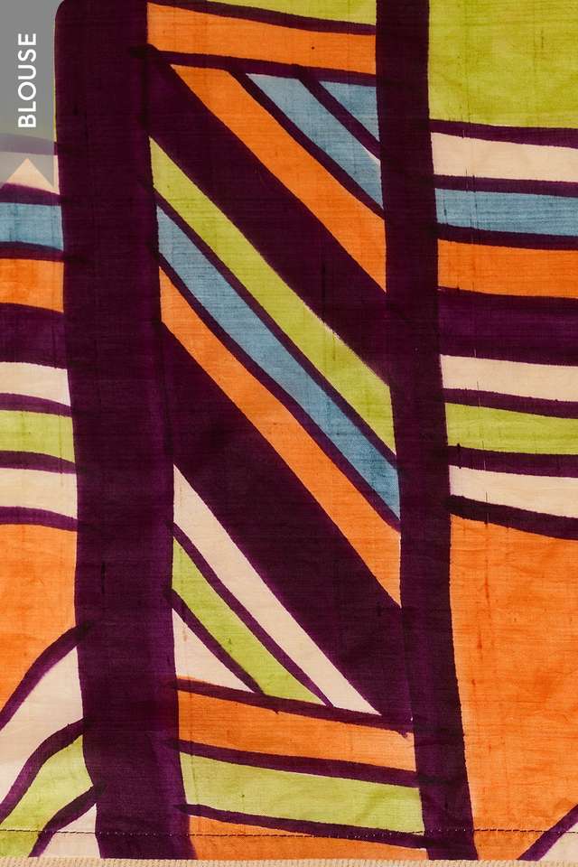 Purple Murshidabad Pure Silk Hand Painted Saree thumbnail image number null