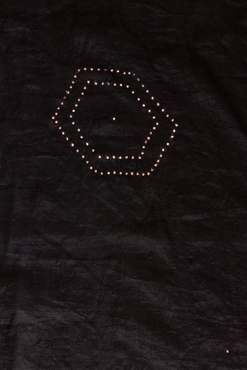 Black Murshidabad Pure Silk Hand Painted Mukesh Saree image number null