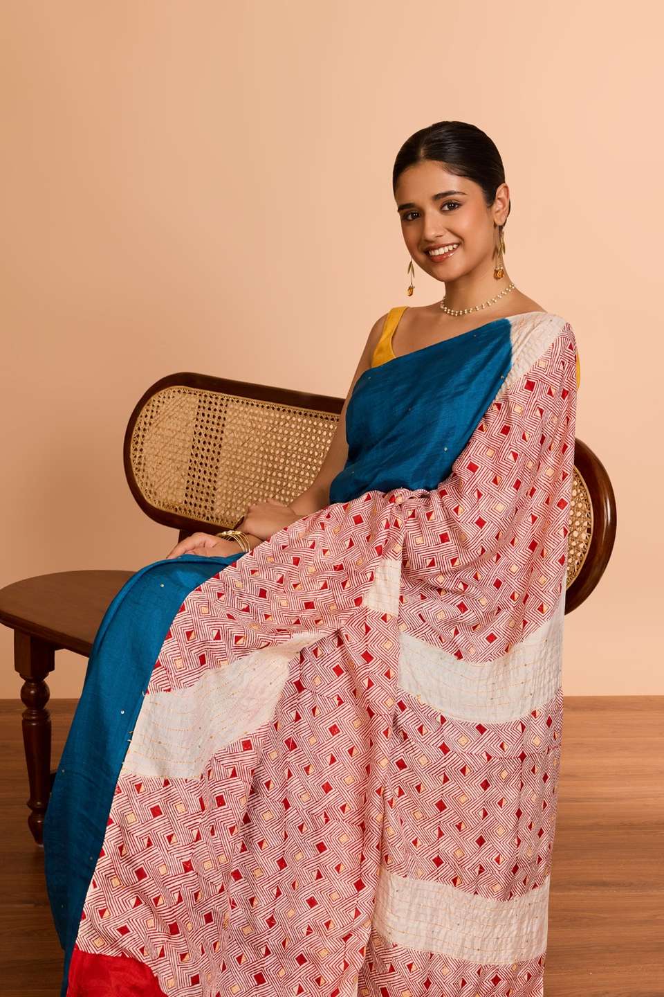 Blue Murshidabad Pure Silk Embroidered Saree