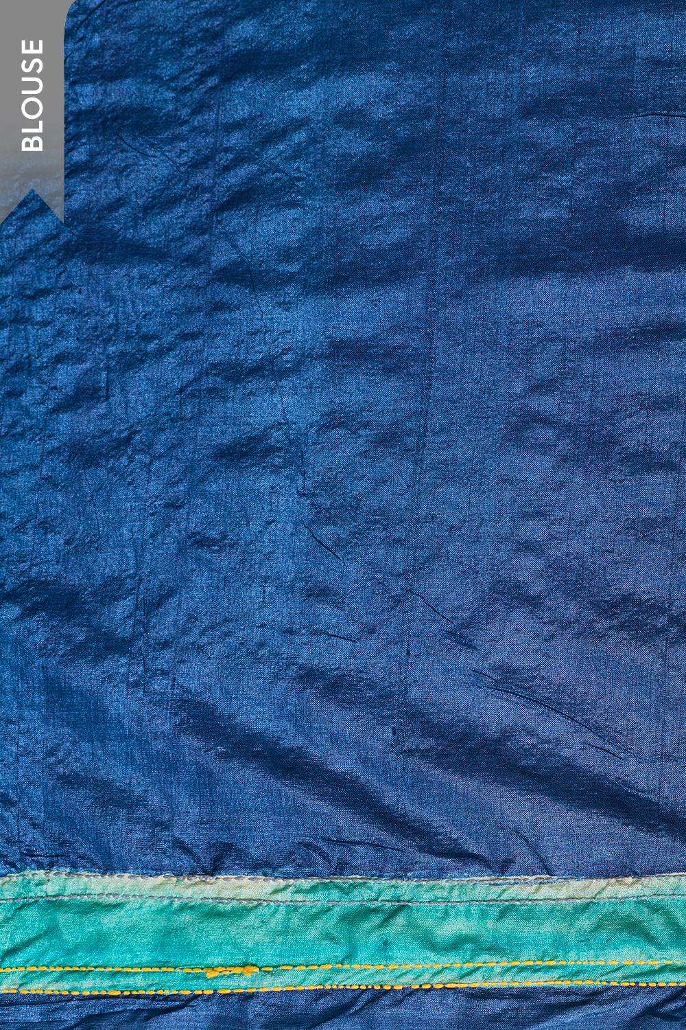 Light Green Bengal Pure Tussar Silk Hand Painted Kantha Saree image number null