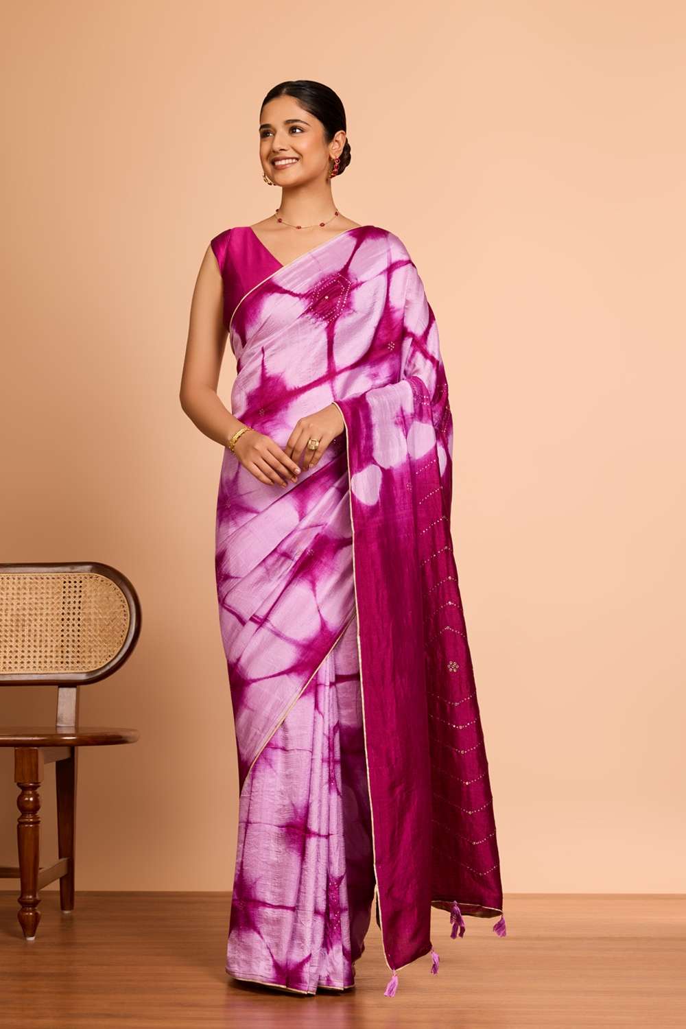 Light Pink Murshidabad Pure Silk Mukaish Saree image number null