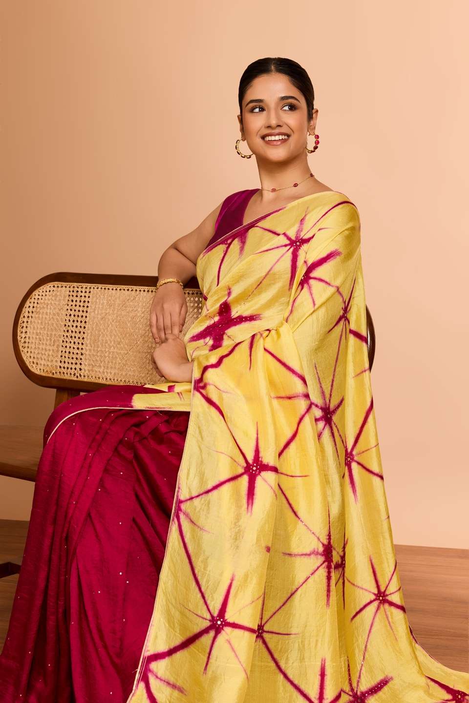 Yellow Murshidabad Pure Silk Mukaish Saree