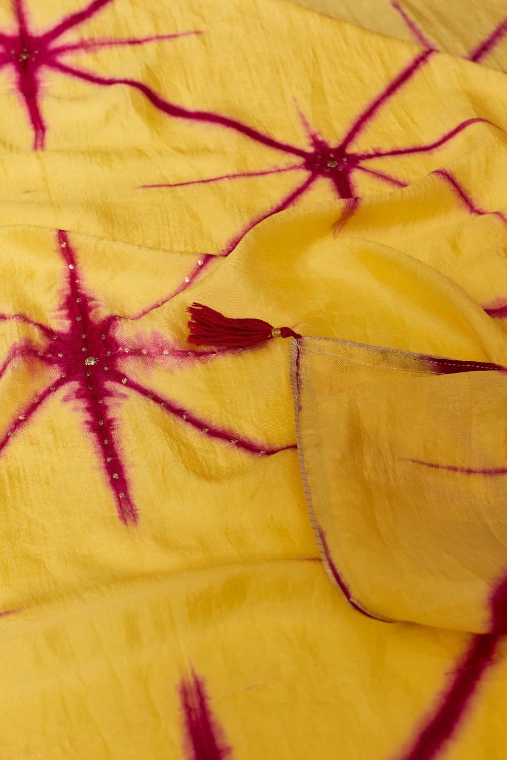 Yellow Murshidabad Pure Silk Mukaish Saree image number null