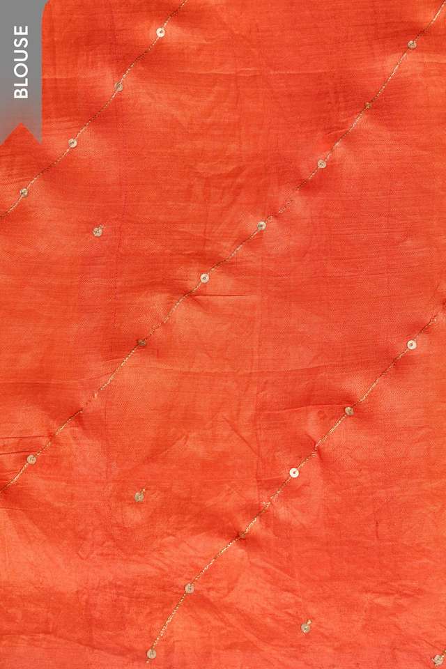 Orange Murshidabad Pure Silk Embroidered Saree thumbnail image number null