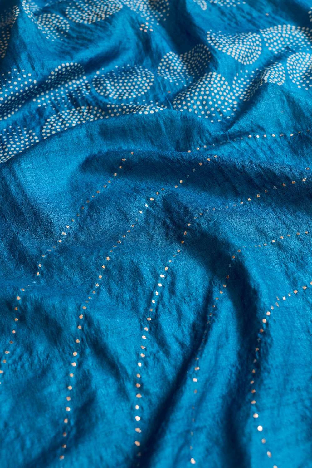 Blue Bengal Pure Tussar Silk Mukaish Saree image number null