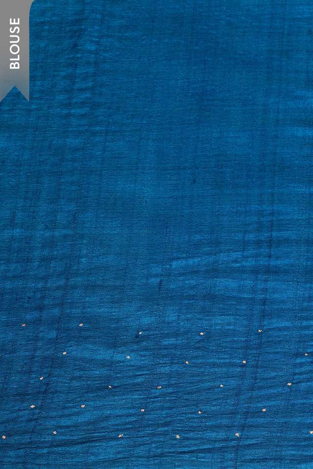 Blue Bengal Pure Tussar Silk Mukaish Saree thumbnail image number null