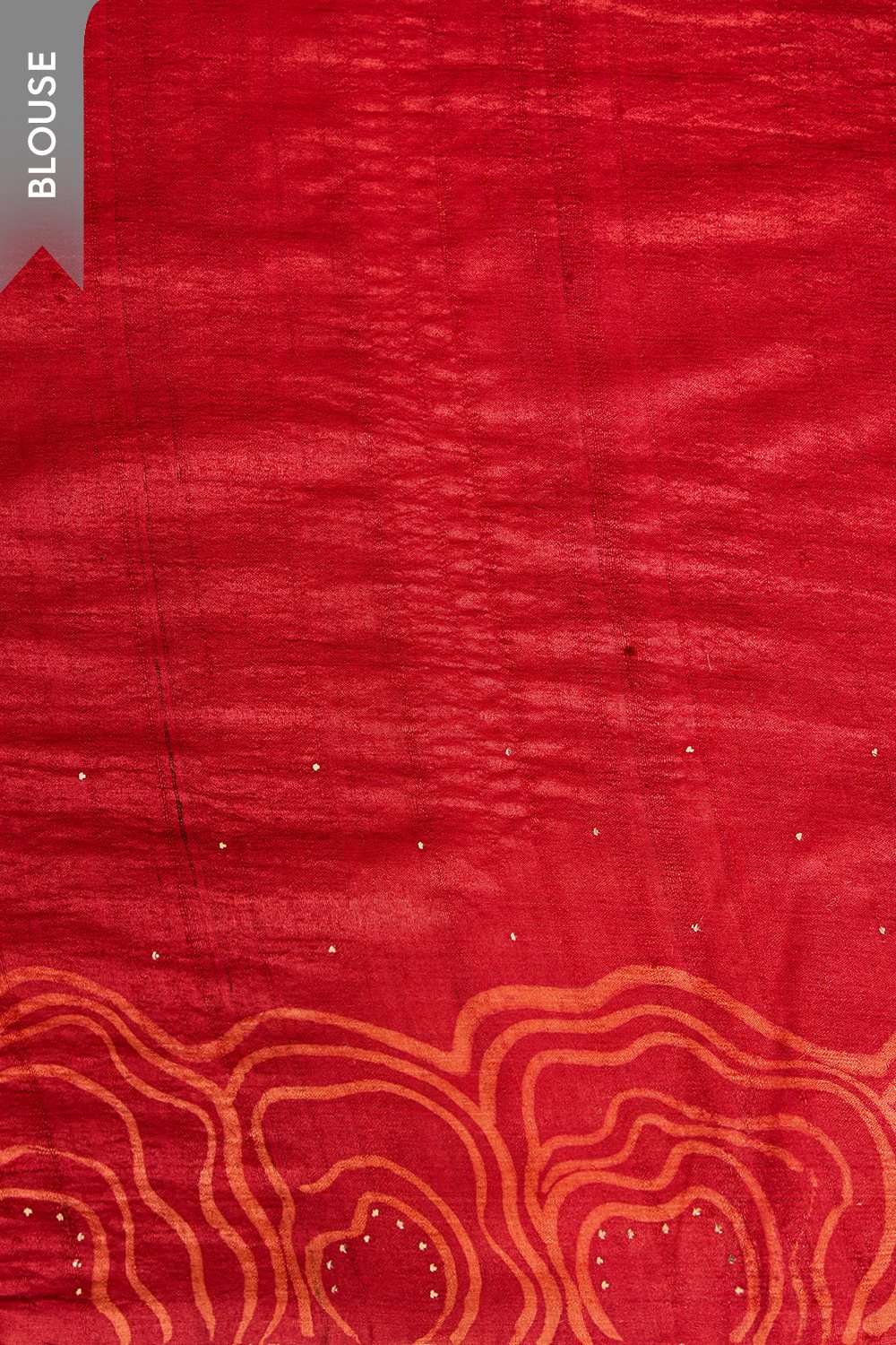 Red Batik Pure Tussar Silk Bengal Saree image number null