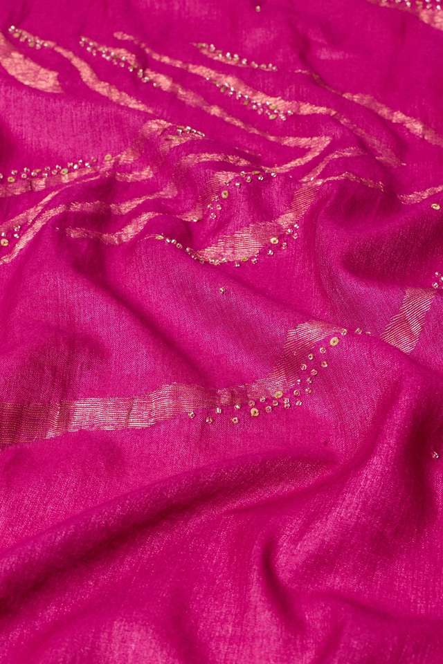 Pink Bengal Pure Tussar Cotton Jamdani Saree thumbnail image number null