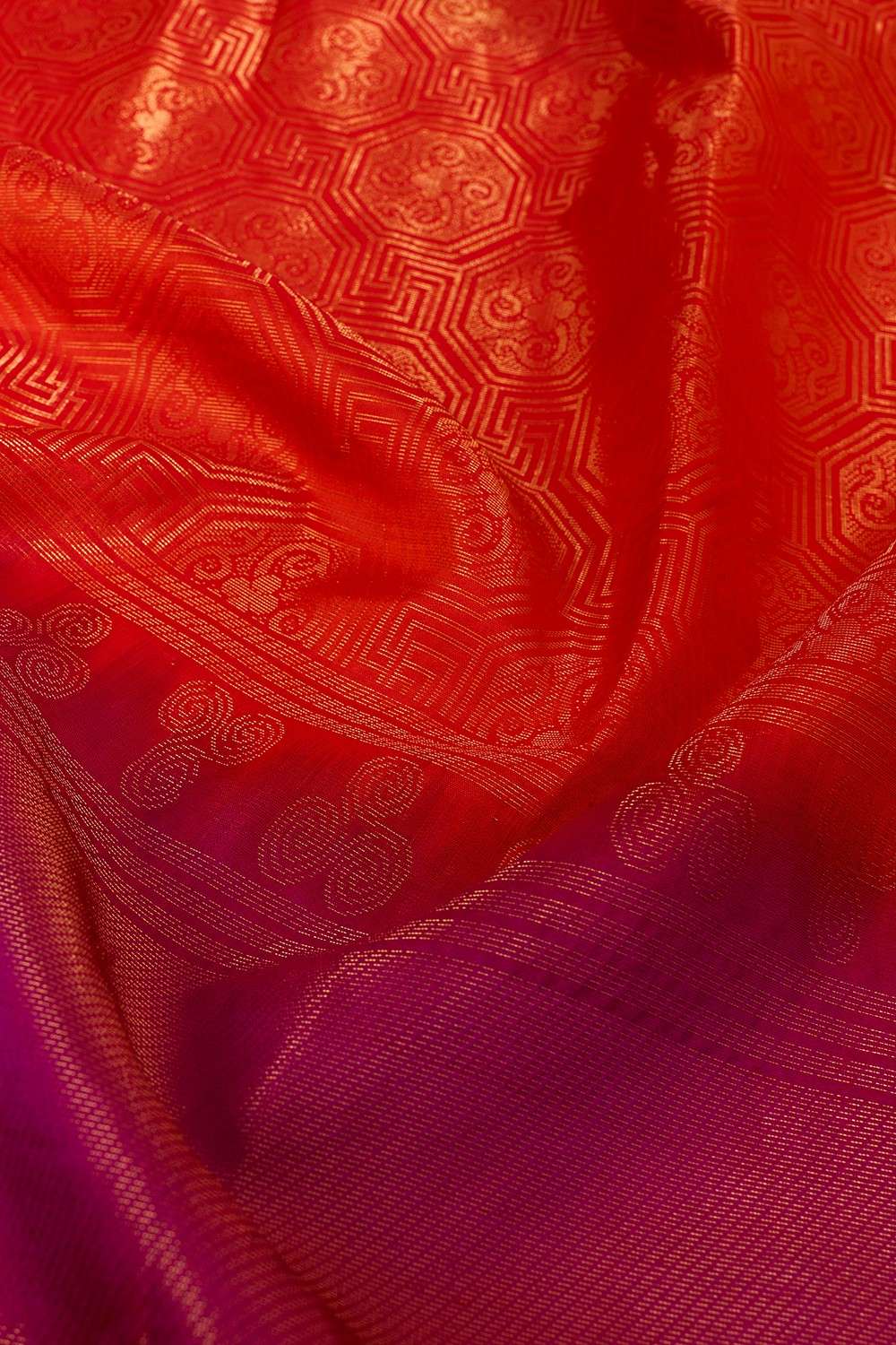 Dark Orange Woven Soft Pure Silk Saree image number null