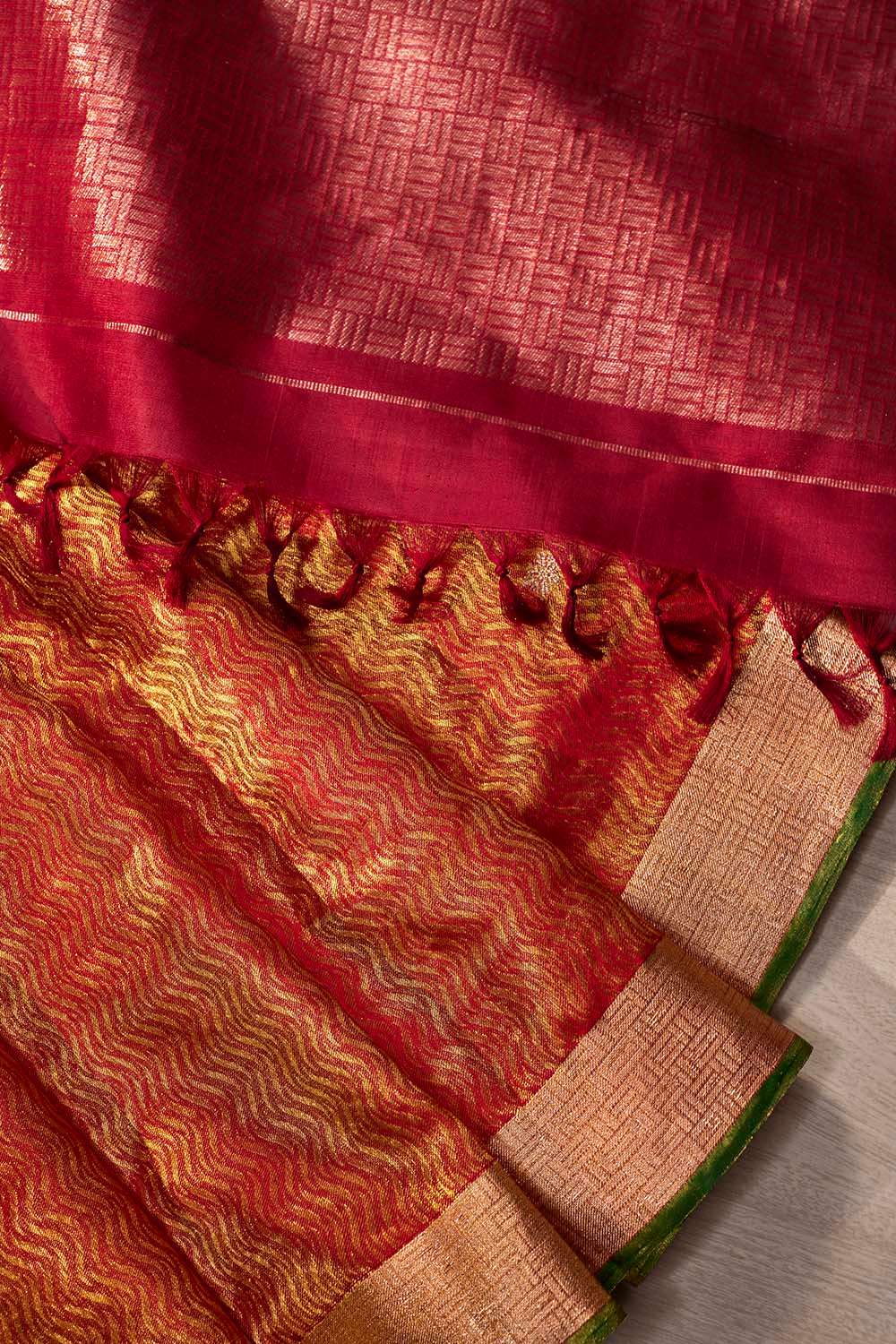 Red Kanjeevaram Tissue Saree image number null
