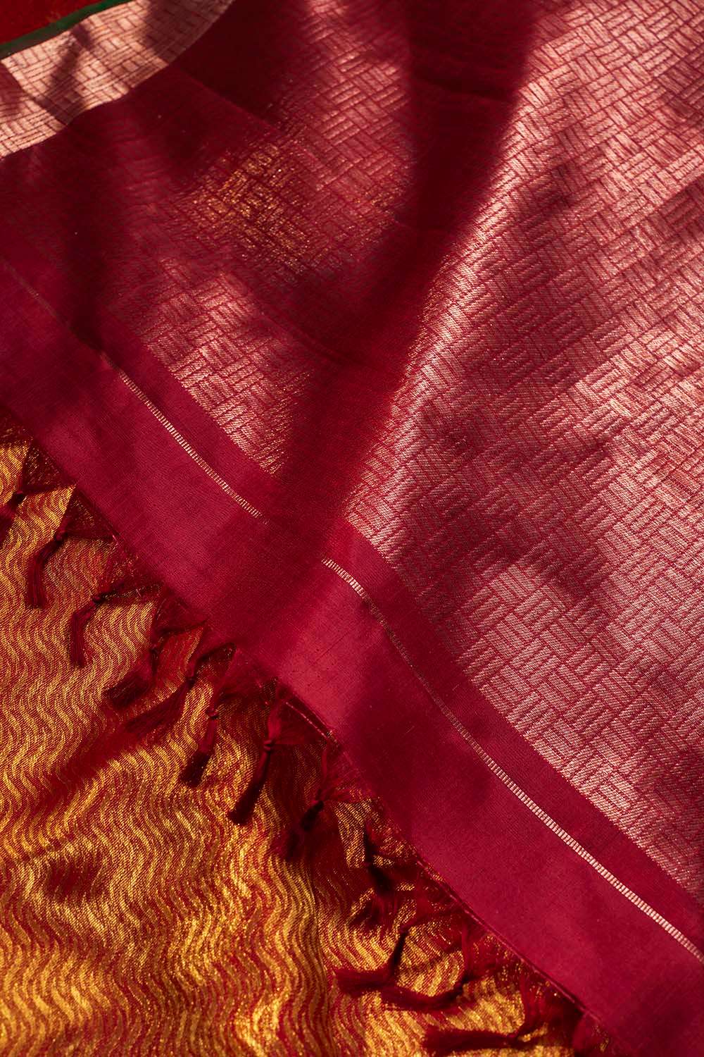 Red Kanjeevaram Tissue Saree image number null