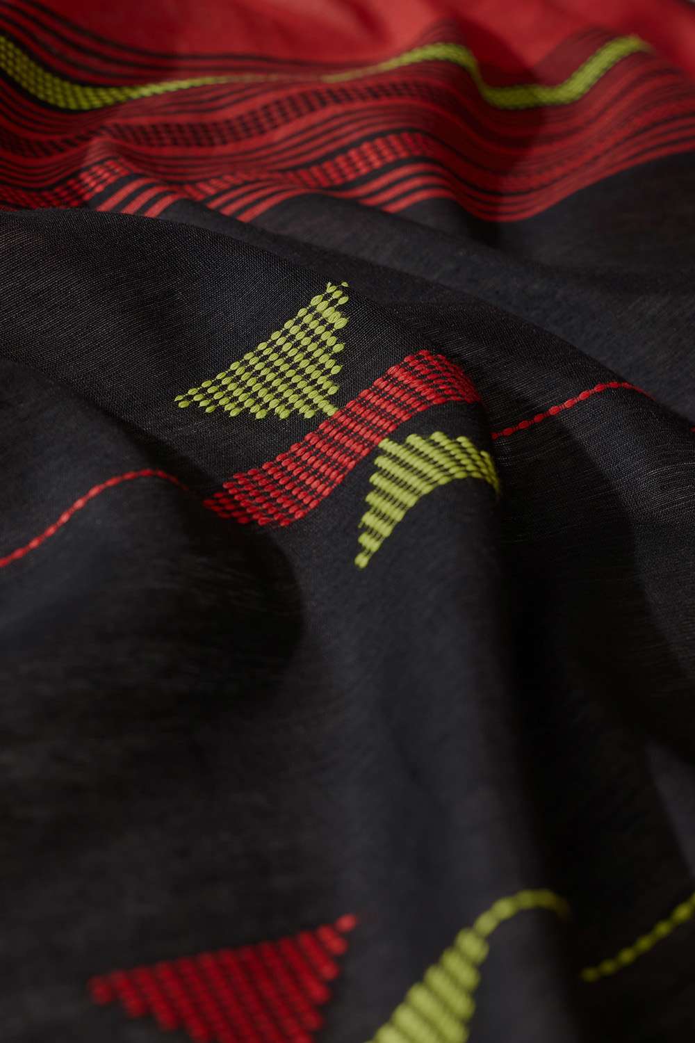 Dark Red Woven Silk Viscose Bhagalpur Saree image number null