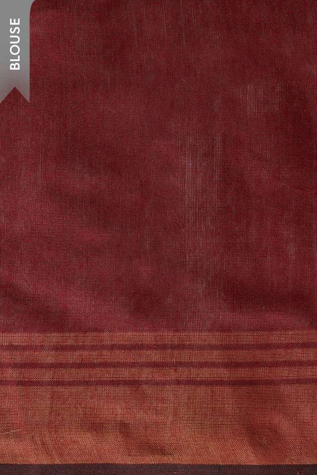 Dark Red Woven Silk Viscose Bhagalpur Saree thumbnail image number null