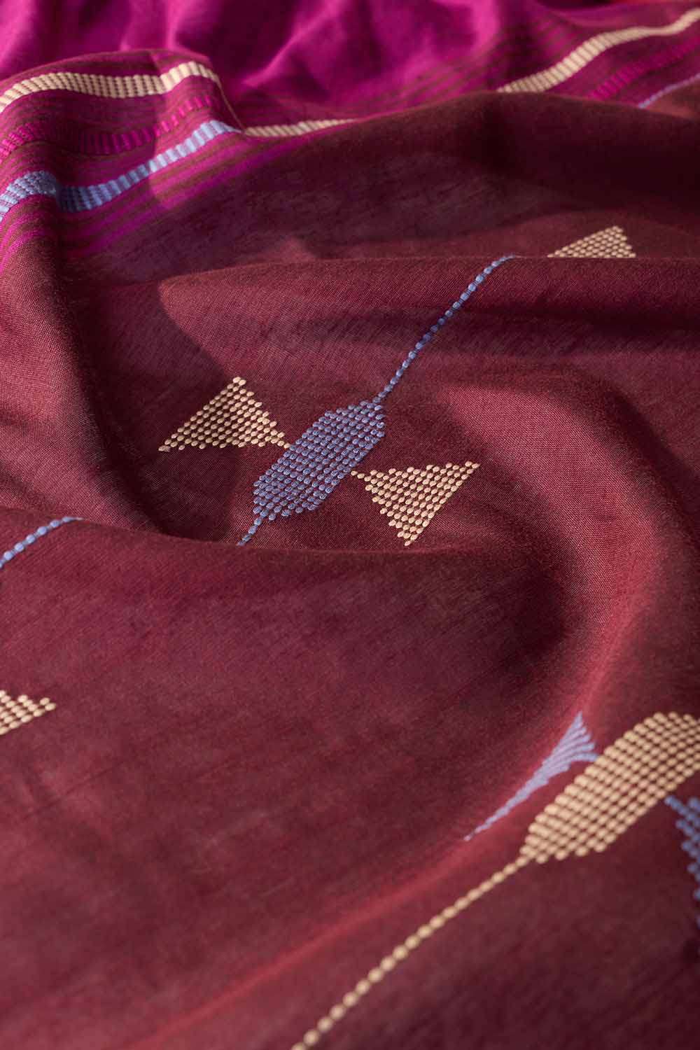 Purple Bhagalpur Woven Silk Viscose Saree image number null