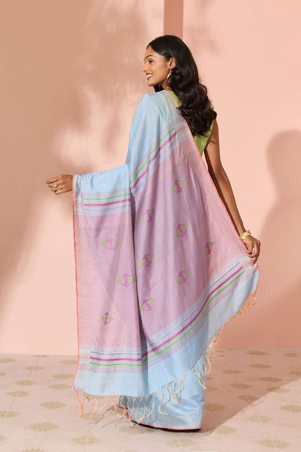 Light Blue Woven Silk Viscose Bhagalpur Saree image number null