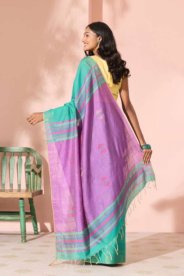 Dark Green Woven Silk Viscose Bhagalpur Saree thumbnail image number null