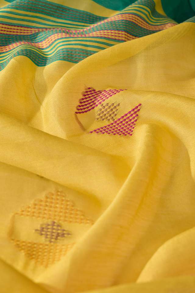 Dark Green Bhagalpur Woven Silk Viscose Saree thumbnail image number null
